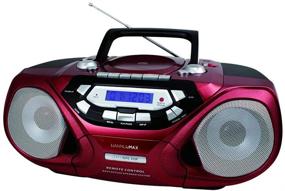 img 4 attached to 📻 HANNLOMAX HX-313CD Portable CD/MP3 Player with Cassette Recorder, AM/FM Radio, USB Port for MP3 Playback, Remote Control, Aux-in, LCD Display, AC/DC Power Source, High Power Output - Red