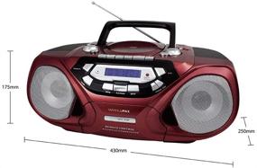 img 3 attached to 📻 HANNLOMAX HX-313CD Portable CD/MP3 Player with Cassette Recorder, AM/FM Radio, USB Port for MP3 Playback, Remote Control, Aux-in, LCD Display, AC/DC Power Source, High Power Output - Red