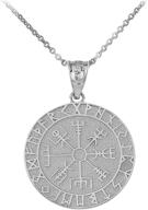 🌿 viking odin symbol rune amulet pantgram vegvisir compass pendant necklace - 925 sterling silver logo