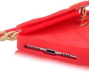 img 1 attached to Omio For IPhone XR Handbag Case With Card Holder Wrist Lanyard Soft Silicone Shell For IPhone XR Wallet Case For Women With Strap Shockproof Drop Protection Noble Luxury Cover For IPhone XR Case Red