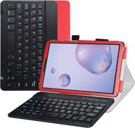 bige keyboard case for galaxy tab a 8.4 🔴 2020: premium pu leather cover with removable wireless keyboard - red логотип