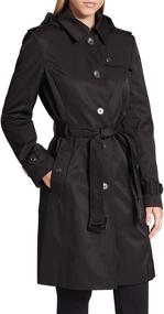 img 3 attached to 🧥 DKNY Women's Hooded Belted Trench Coat - Coats, Jackets, Vests for Women's Clothing
