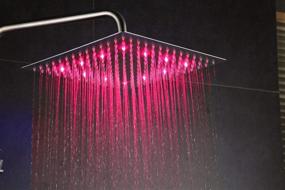 img 2 attached to 💧 High-endure Modern LED 12-Inch Waterfall Rain Showerhead made of Stainless Steel with Subtle LED Illumination in Chrome Finish