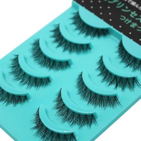 img 3 attached to Dedila 5 Pairs Natural Short Sparse Cross False Eyelashes: Ultimate Eye Makeup Tools