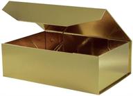 🎁 upgrade 5pcs gold hard large gift box with lid - 13x9x4 inch foldable magnetic gift boxes - ideal groomsman box, bridesmaid proposal box, or reusable gift box for clothes logo