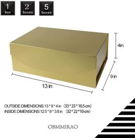 img 3 attached to 🎁 Upgrade 5Pcs Gold Hard Large Gift Box with Lid - 13x9x4 Inch Foldable Magnetic Gift Boxes - Ideal Groomsman Box, Bridesmaid Proposal Box, or Reusable Gift Box for Clothes