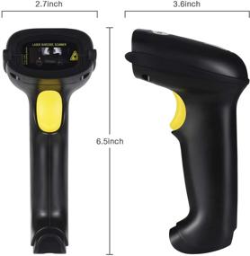 img 1 attached to WoneNice Barcode Scanner with Stand - Handheld Automatic Laser USB Bar-Code Reader in Black: An Efficient Scanning Solution