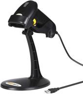 wonenice barcode scanner with stand - handheld automatic laser usb bar-code reader in black: an efficient scanning solution logo