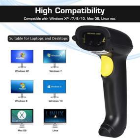 img 2 attached to WoneNice Barcode Scanner with Stand - Handheld Automatic Laser USB Bar-Code Reader in Black: An Efficient Scanning Solution
