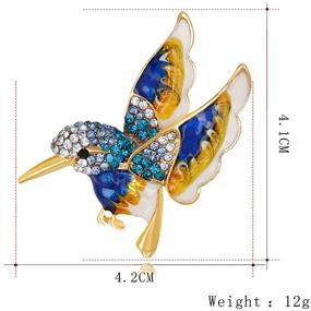img 3 attached to 🐦 RINHOO FRIENDSHIP Cute Birds Brooches Pin: Sparkling Crystal Oil Painting Enamel Hummingbird and Swallow Corsage in Vibrant Colorful Bird Shapes