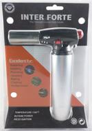 🔥 flame forte-torch: heavy duty micro blow torch for soldering, plumbing, jewelry, and more - big refillable butane torch with adjustable flame and security lock (gray) logo