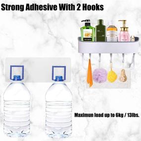 img 2 attached to Space-Saving Self Adhesive Shower Caddy with Shelves, Hooks, and Towel Bar - No Drilling Required!