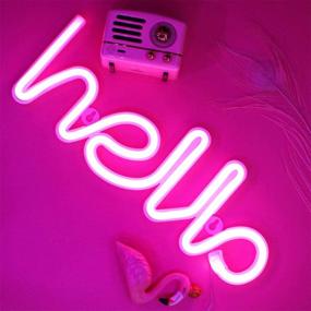 img 4 attached to LED Hello Neon Signs Letter Lights Room Decor Battery или USB Powered 4