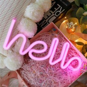 img 3 attached to LED Hello Neon Signs Letter Lights Room Decor Battery или USB Powered 4