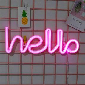 img 2 attached to LED Hello Neon Signs Letter Lights Room Decor Battery или USB Powered 4