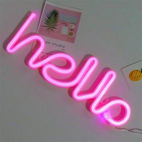 img 1 attached to LED Hello Neon Signs Letter Lights Room Decor Battery или USB Powered 4