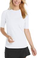 coolibar women's short sleeve hightide swimsuit & cover up: supreme protection and style logo