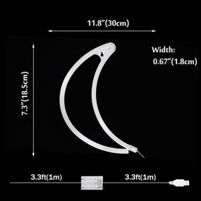 img 2 attached to LED Neon Moon Lights, Moon Shape Neon Signs Crescent Night Lights Battery Operated Table Lamp for Bedroom, Bar, Pub - Moon Pink Wall Decor