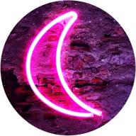 led neon moon lights, moon shape neon signs crescent night lights battery operated table lamp for bedroom, bar, pub - moon pink wall decor логотип