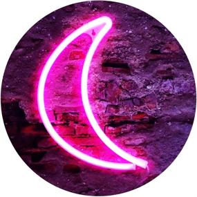 img 4 attached to LED Neon Moon Lights, Moon Shape Neon Signs Crescent Night Lights Battery Operated Table Lamp for Bedroom, Bar, Pub - Moon Pink Wall Decor