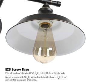 img 1 attached to 💡 Bathroom Vanity Light: Vintage Edison Wall Lamp with Black Lampshades for Farmhouse Living Rooms and Bathrooms