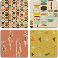 coasterstone absorbent coasters: retro modern design, set of 4 - 4-1/4 inch logo