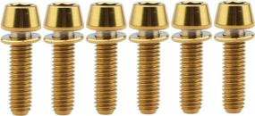 img 4 attached to 🚴 Wanyifa Titanium M5x20mm Allen Hex Tapered Bolts with Washers - Pack of 6 for Bicycle Stem