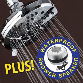 img 3 attached to 🚿 AquaDance High-Pressure 6-Function Spiral Rainfall Shower Head with Speaker - Chrome finish