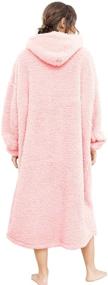 img 3 attached to 👚 Pink Sherpa Wearable Blanket Hoodie Sweatshirt - Cozy TV Blanket with Long Sleeves and Pocket, One Size Fits All