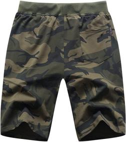 img 3 attached to 👖 Kihatwin Big Boy's Teen Casual Shorts - Summer Cotton Elastic Waist Shorts with Zipper Pockets