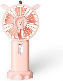 img 4 attached to 🌸 Anzonn Portable Personal Fan Pink - USB Powered, Mini Handheld Fan with 4000mAh Battery, 3 Speeds, Quiet & Powerful Wind - Ideal for Women, Girls, Office, Home, Traveling