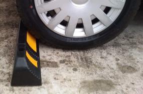 img 1 attached to 🚗 Premium Rubber Parking Stopper: A 2-Pack Garage Floor Aid to Safeguard Vehicle Bumpers, Walls, and Tires - 23.6"x4.7"x3.9