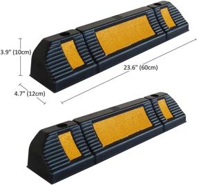 img 3 attached to 🚗 Premium Rubber Parking Stopper: A 2-Pack Garage Floor Aid to Safeguard Vehicle Bumpers, Walls, and Tires - 23.6"x4.7"x3.9