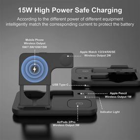 img 2 attached to 🔌 Универсальная беспроводная зарядка 4 в 1 для iPhone 12/11/SE/X/XR и Samsung Galaxy с совместимостью с iWatch и Airpods