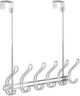 🧥 classico wall mount/over door 12-hook rack - ideal for coats, hats, robes, towels - sleek chrome finish logo