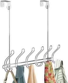 img 2 attached to 🧥 Classico Wall Mount/Over Door 12-Hook Rack - Ideal for Coats, Hats, Robes, Towels - Sleek Chrome Finish