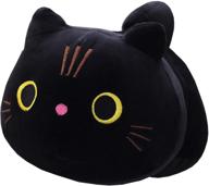 🐱 hofun4u black cat plush pillow: 12.5 inch stuffed animal toy - soft and cute kawaii kitty for christmas, birthdays and parties logo