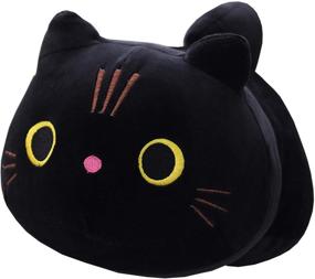 img 4 attached to 🐱 Hofun4U Black Cat Plush Pillow: 12.5 Inch Stuffed Animal Toy - Soft and Cute Kawaii Kitty for Christmas, Birthdays and Parties