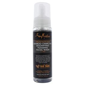 img 1 attached to Shea Moisture African Black Soap Bamboo Charcoal Foaming Facial Wash: An Effective Unisex Detoxifying Cleanser (7.8 oz)