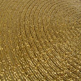 img 2 attached to 🍽️ 6-Piece Set of DII Metallic Gold Round Braided & Woven Placemats or Chargers, Perfect for Indoor/Outdoor Use