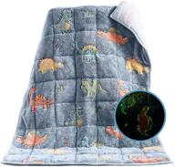 🦖 sivio glow in the dark weighted blanket for kids - luminous dinosaur patterns, super soft plush sherpa fleece - unique gifts for boys and girls - 5lbs, 36 x 48 inches logo