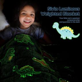 img 2 attached to 🦖 Sivio Glow in the Dark Weighted Blanket for Kids - Luminous Dinosaur Patterns, Super Soft Plush Sherpa Fleece - Unique Gifts for Boys and Girls - 5lbs, 36 x 48 inches