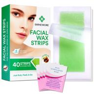 🧖 hypoallergenic facial wax strips for women - gentle and fast-working hair removal on all skin types - face, eyebrow, upper lip, chin - includes 40 wax strips and 4 calming oil wipes logo