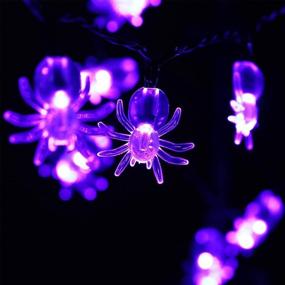 img 3 attached to LCHUANG Halloween String Lights - 10 Feet 20 LEDs Decorations String Lights - Halloween Decorations Lights Battery Powered For Outdoor Indoor (Purple Spider)