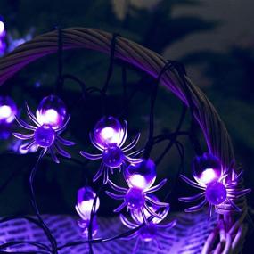 img 2 attached to LCHUANG Halloween String Lights - 10 Feet 20 LEDs Decorations String Lights - Halloween Decorations Lights Battery Powered For Outdoor Indoor (Purple Spider)