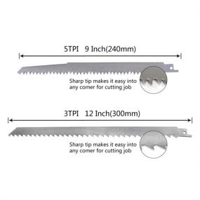 img 1 attached to 🔪 5-Pack Stainless Steel Reciprocating Saw Blades by ZUZZEE - Ideal for Frozen Meat, Bone, and Food Cutting - Big Teeth Sawsall Saw Blades, Perfect for Beef, Turkey, and Wood Pruning