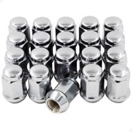 🔩 premium set of 20 chrome lug nuts - 12x1.5, closed end acorn style, long cone seat, 19mm hex (m12x1.5, chrome) logo