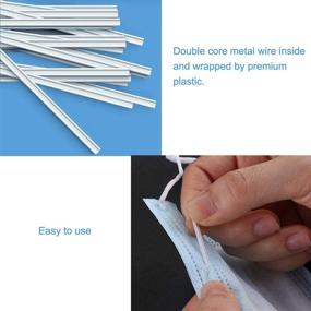 img 1 attached to 👃 Plastic Nose Wire Clips for DIY Face Mask Making - WowTowel Double Wire Nose Bridge Strips, 10CM Flat Plastic Nose Bridge Strips Straps