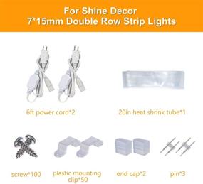 img 3 attached to 💡 Shine Decor 6FT Power Cord Kit for 7x15mm LED Double Row Strip Lights - Compatible LED Strip Lights Only