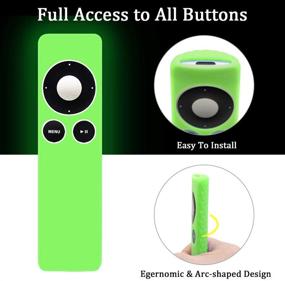 img 1 attached to 📺 Green Glow in The Dark Silicone Protective Case Cover for Apple TV 2 3 Remote Controller - Lightweight [Anti-Lost] Anti-Slip Skin Protector Sleeve